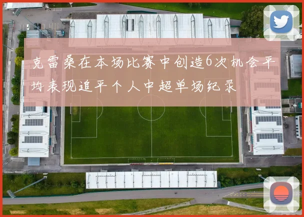 克雷桑在本场比赛中创造6次机会平均表现追平个人中超单场纪录
